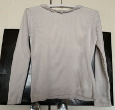 Pull cotelé fille, Taille 12 ans 152 cm, marque Okaïdi, couleur blanc cassé