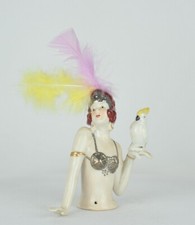 Demi-poupee Figurine Perroquet Oiseau Mata Hari Pin-up Sexy Half Doll Pincushion
