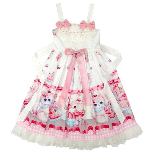 Kawaii pink kitty - print, lolita