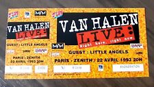 ticket billet unused stub  place concert  VAN HALEN 1993 PARIS + LITTLE ANGELS