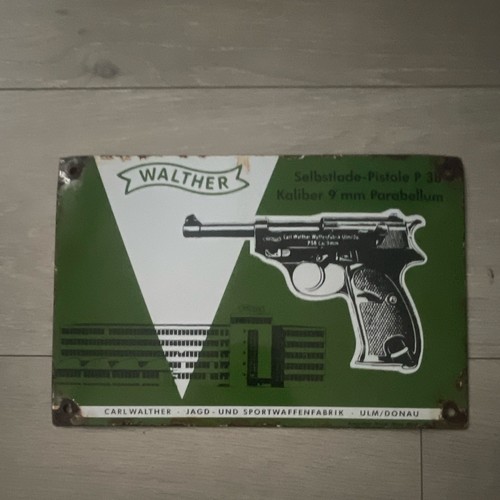Walther plaque émaillée
