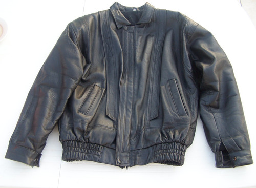 Manteau blouson cuir noir
