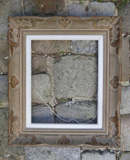 Cadre Montparnasse Ancien Bois Sculpté Patine D’origine Format ext 49cmx58cm,