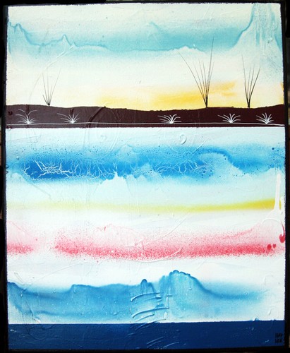 Horizons bleus tableau pop - bleus,