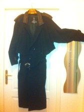 EMO Manteau gothique gotik noir 100% laine + cuir