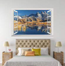 Sommet de montagne 3D lacs 568 fenêtres ouvertes WallPaper peintures murales mur impression déco Carly