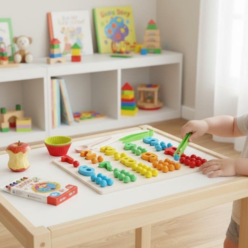Jeu comptage avec perles et - de,