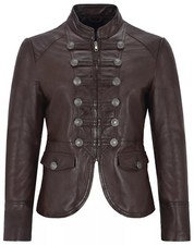 Veste En Cuir Marron Pour