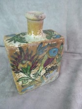 FLACON PERSAN ancien, Iznik. Décor de poisson.