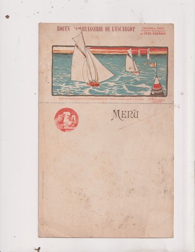 Vers 1920 menu carte - vers,