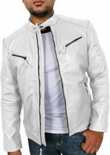 Veste En Cuir Doux Blanc Pour