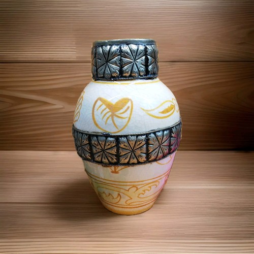 Vase ancien poterie métal - poterie,