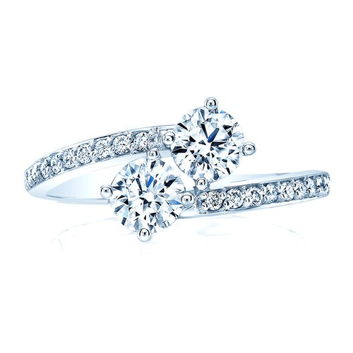 14k blanc deux pierre - 14k, or