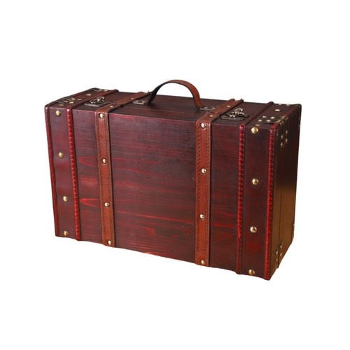 Valise bois rétro coffre - valise,