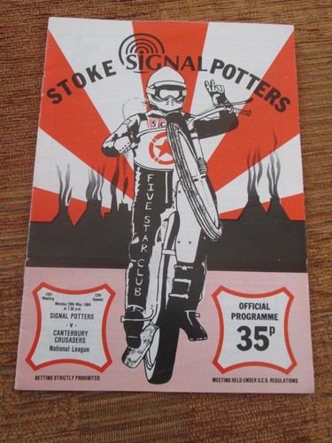 Programme speedway stoke v - speedway,