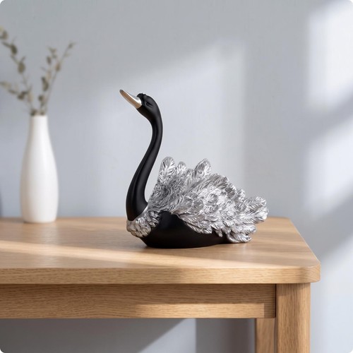Figurine cygne résine - cygne,