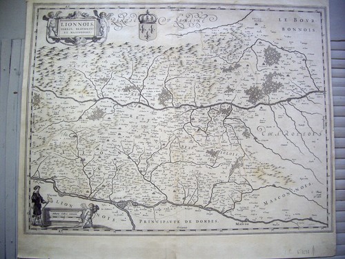 Carte lyonnais gravure sur - carte, du