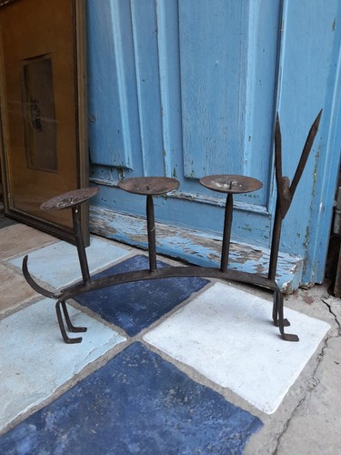 Bougeoir zoomorphe fer forgé - fer,