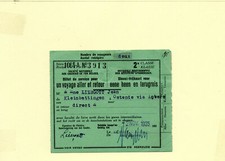 billet de train 1935 Belgique