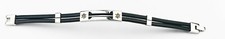 Bracelet acier cuir bleu - acier,