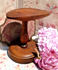 ANCIENNE FORME à CHAPEAU en BOIS sur PIED TOURNÉ 1900, STOCK de MODISTE