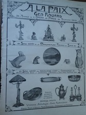 A LA PAIX GEO ROUARD BING et GRONDAHL SAXE publicité papier ILLUSTRATION 1903