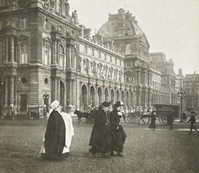 FRANCE PARIS Le Louvre Publicité Fondoir d’Aubervilliers c1900 Photo Stereo 