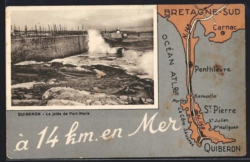 Cpa quiberon jetée - la, de