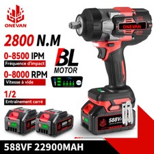 Clé à choc électrique sans fil 2800N.m moteur brushless pour 18V Makita Batterie