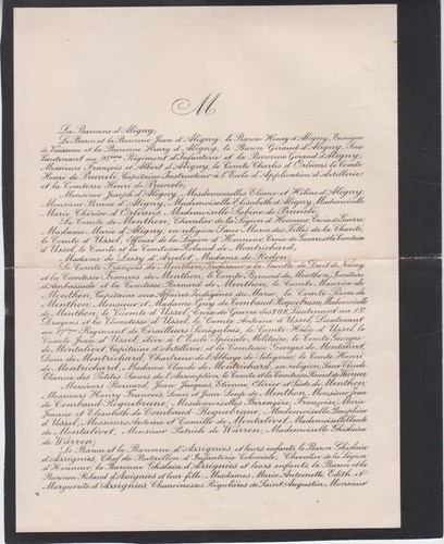1938 faire part décès - décès, baron