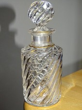 BACCARAT ANCIEN FLACON CRISTAL MOULE MODELE BAMBOU OR GOLD ht 14,5 cm n°1