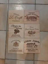 Lot de 6 estampes bois façades caisse vin
