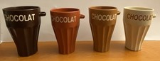 Lot de 4 Mugs en céramique couleurs différentes avec inscription " CHOCOLAT "