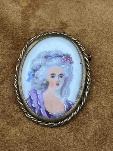 Broche ancienne limoges - broche, ovale