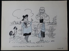 GUS dessin original signé / POMPIDOU