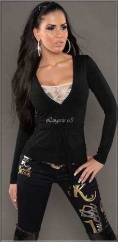 Gilet noir estelle - noir, longueur
