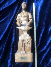 1.)  ❤️!!️Forgeron bois sculpté, grand !!️Hauteur 410mm sans défaut