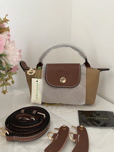 Sac mini longchamp camel - xs,