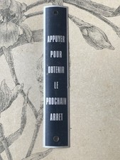 Plaque Vintage Appuyer pour obtenir le prochain Arrêt - Transport en commun bus