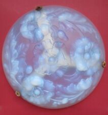 Luminaire/Suspension/Vasque/Verre Moulé opalescent . 35 cm de diam