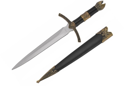 Medieval dagger with golden - medieval,