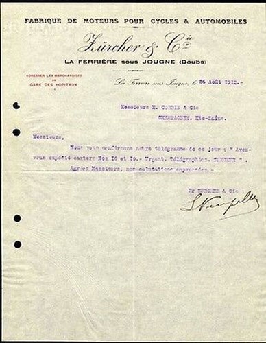 Facture 1912 zurcher cie - &,