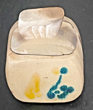 Rare Pot Couvert Anne Bulliot Céramique terre polie enfumée Vintage Signé