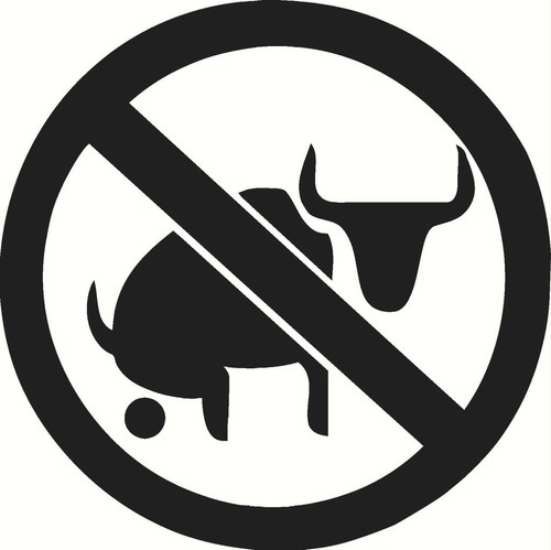 Bull crap zone warning - bull,