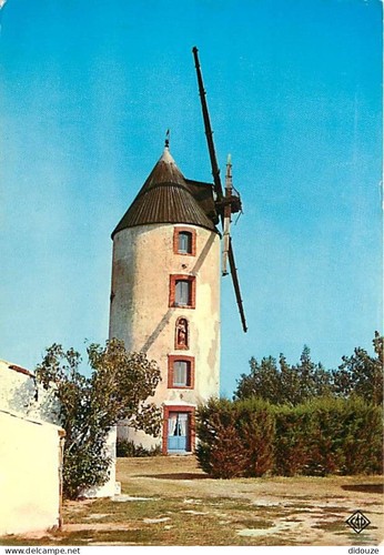 Carte postale moulin - carte, vent