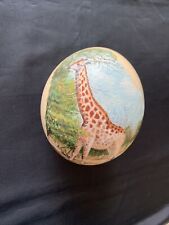 CECIL PIHRI 1991 Rare Oeuf d’Autruche Peint Afrique du Sud