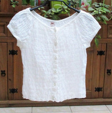 Top MIM blanc gauffré  /