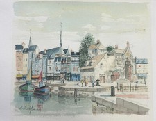Tableau E.A. aquarellée par