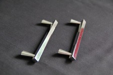 2 poignées anciennes métal chromé meuble vintage design 1950 60 neuve de stock 