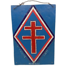 H15/10/25 (REF30052) Reproduction artisanale d'un panneau avec croix de lorraine